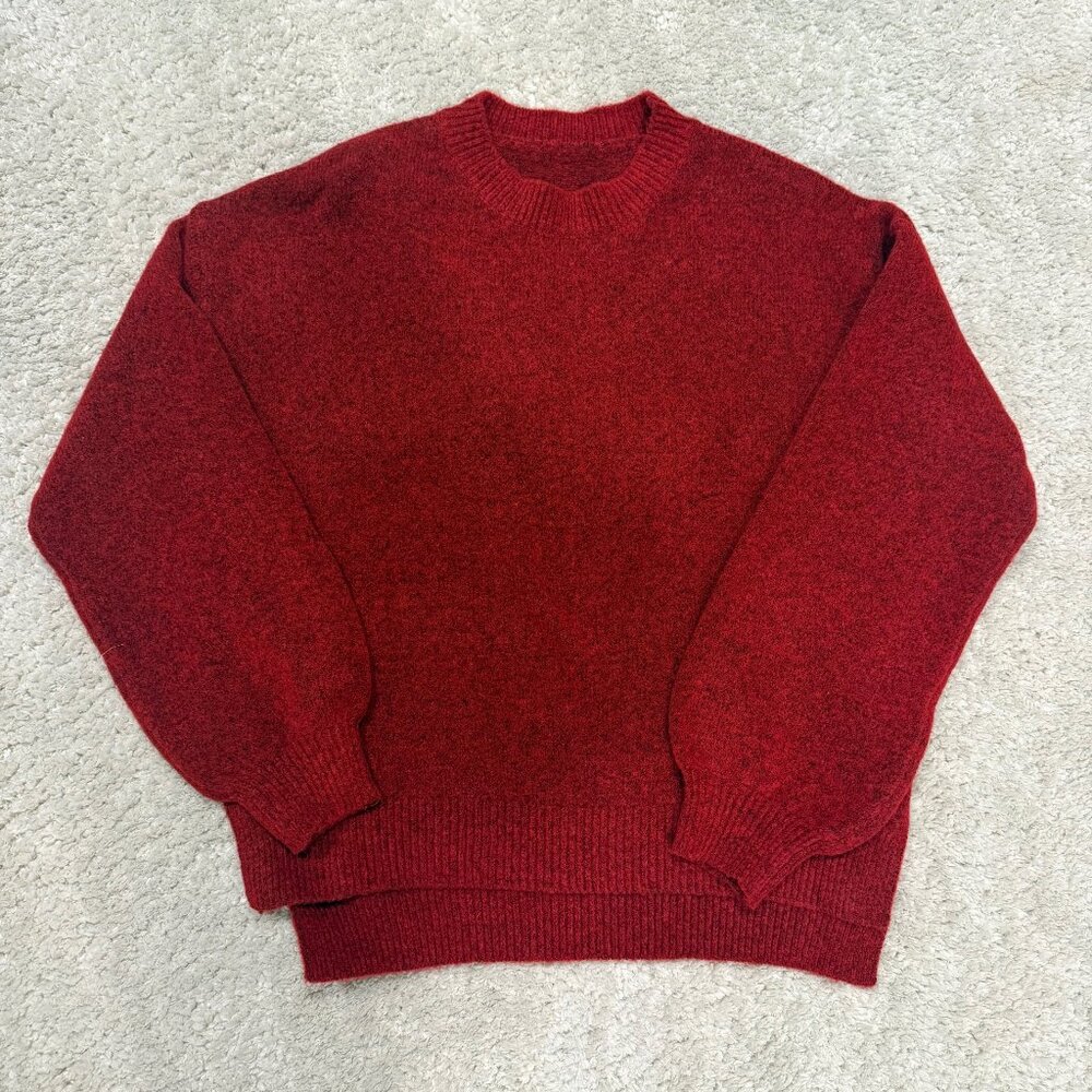 Red Crewneck Knit Sweater – Cozy Classic